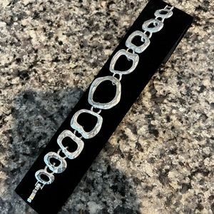 Lia Sophia Hammered Circle Sterling Silver Bracelet